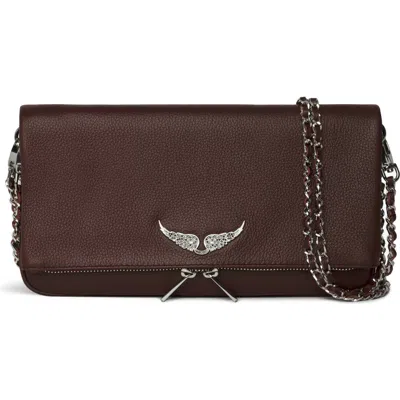 Zadig & Voltaire Rock Grained Leather Crossbody Bag In Red