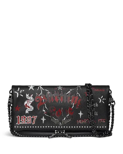 Zadig & Voltaire Rock Grained Leather Punk Bag In Black