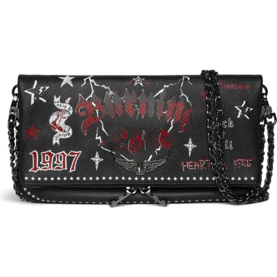 ZADIG & VOLTAIRE ZADIG & VOLTAIRE ROCK GRAINED LEATHER PUNK CROSSBODY BAG