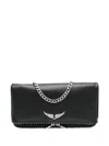 Zadig & Voltaire Zadig&voltaire Rock Grained Leather   Studs Bags In Black