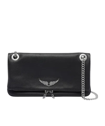 Zadig & Voltaire Rock Ii Chain-strap Crossbody Bag In Black