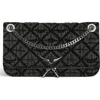 Zadig & Voltaire Rock Ii Diamond Quilted Monogram Denim Crossbody Bag In Gray
