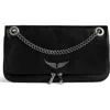 Zadig & Voltaire Rock Ii Grained Leather Crossbody Bag In Black
