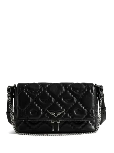 Zadig & Voltaire Rock Ii Quilted Chain Crossbody Bag In Black