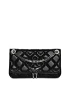 Zadig & Voltaire Rock Ii Diamond Quilted Monogram Leather Crossbody Bag In Black