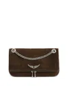 Zadig & Voltaire Womens Rock Ii Leather Clutch Wood In Brown