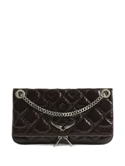 Zadig & Voltaire Rock Ii Vintage Quilted-effect Satchel Bag In Brown