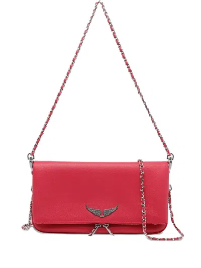 Zadig & Voltaire Rock Leather Cross Body Bag In Pink