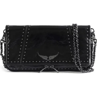 Zadig & Voltaire Rock Leather Crossbody Bag In Black