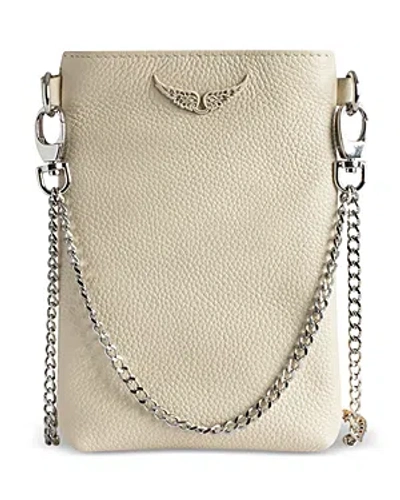 Zadig & Voltaire Rock Leather Phone Pouch In Flash