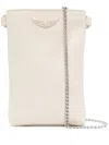 Zadig & Voltaire Rock Leather Phone Pouch In Neutrals