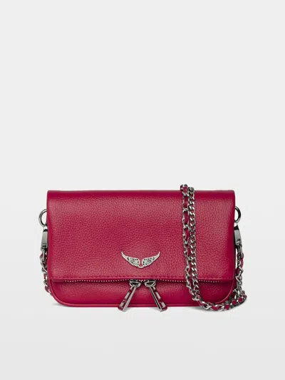 Zadig & Voltaire Womens Record Rock Nano Leather Clutch Bag In Black