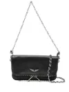 Zadig & Voltaire Rock Nano Studded Leather Shoulder Bag In Black