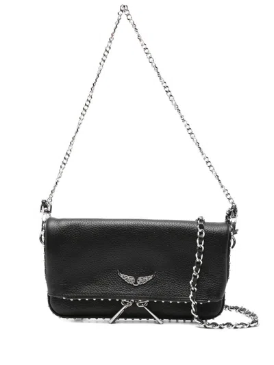 Zadig & Voltaire Zadig&voltaire Rock Nano Grained Leath Studs Bags In Black