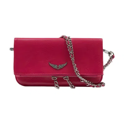 Zadig & Voltaire Womens Record Rock Nano Leather Clutch Bag In Black