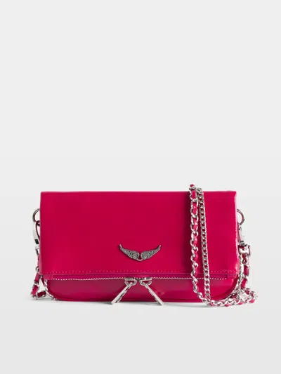 Zadig & Voltaire Womens Record Rock Nano Leather Clutch Bag In Black