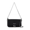 Zadig & Voltaire Rock Nano Wallet On Chain - Leather - Black In Black