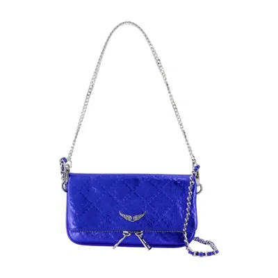 Zadig & Voltaire Zadig&voltaire Rock Nano Wallet On Chain In Blue