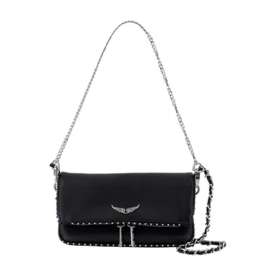 Zadig & Voltaire Zadig&voltaire Rock Nano Wallet On Chain In Black