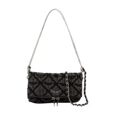 Zadig & Voltaire Zadig&voltaire Rock Nano Wallet On Chain In Black