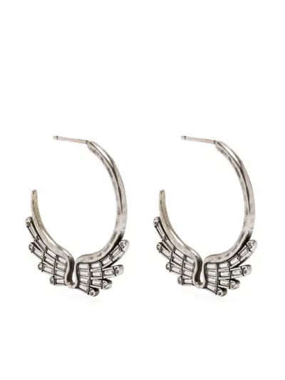 Zadig & Voltaire Rock Over Half-hoop Earrings In Silver