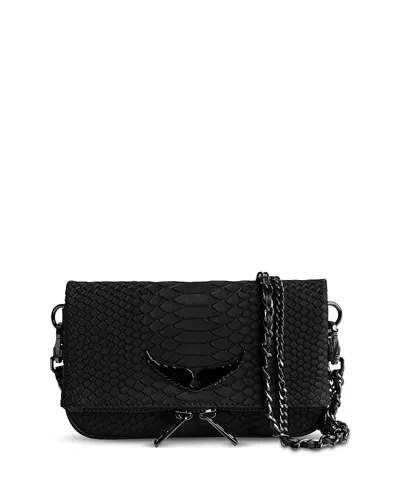 Zadig & Voltaire Rock Savage Nano Quilted Leather Crossbody In Black