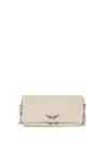 Zadig & Voltaire White Leather Rock Nano Shoulder Bag In Neutral