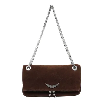Zadig & Voltaire Rock Suede Crossbody Bag In Brown