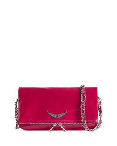 Zadig & Voltaire Womens Record Rock Nano Leather Clutch Bag In Black