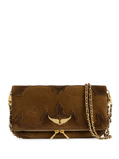 Zadig & Voltaire Rock Western Clutch In Brown