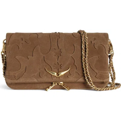 Zadig & Voltaire Rock Western Suede Crossbody Bag In Brown