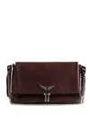 Zadig & Voltaire Rock Wing-detail Chain-strap Satchel In Red