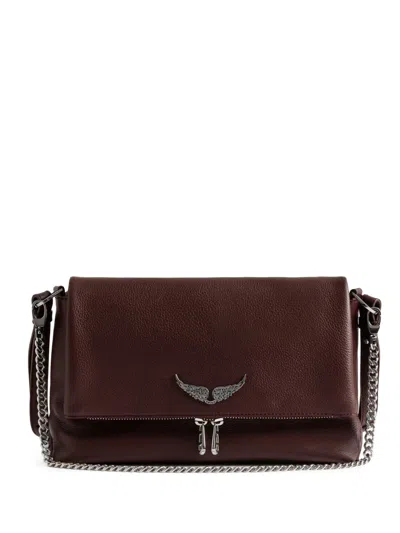 Zadig & Voltaire Rock Wing-detail Chain-strap Satchel In Red