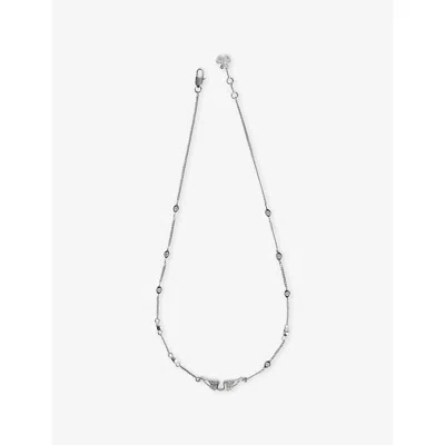 Zadig & Voltaire Shiny Silver Rock Wing-pendant Brass Chain Necklac