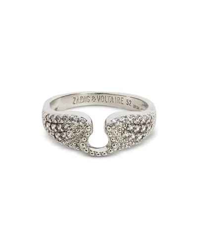 Zadig & Voltaire Rock Wings Diamante Ring In Metallic