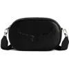 Zadig & Voltaire Rock With You Grained Leather Crossbody Bag In Black