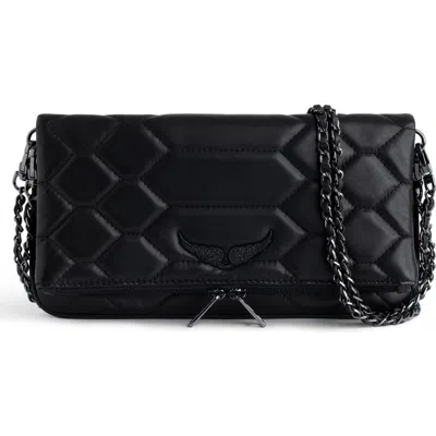 Zadig & Voltaire Rock X-large Scaled Crossbody Bag In Black