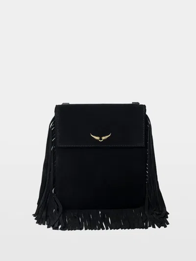 Zadig & Voltaire Rockson Nano Suede Clutch In Black