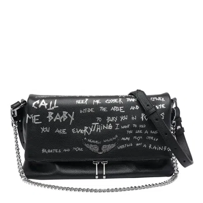 Zadig & Voltaire Rocky Graffiti Crossbody Bag In White
