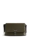 Zadig & Voltaire Womens Record Rocky Ii Wing-embellished Leather Cross-body Bag In Green