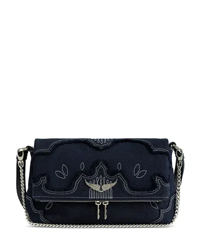 Zadig & Voltaire Rocky Ii Denim Crossbody Bag In Red