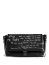 Zadig & Voltaire Rocky Ii Graffiti Satchel Bag In Black