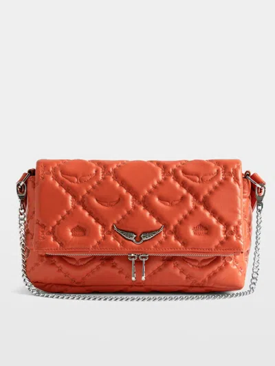 Zadig & Voltaire Rocky Ii Quilted Monogram Bag In Orange