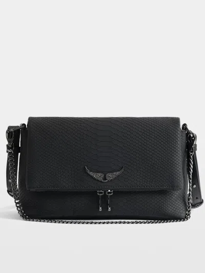 Zadig & Voltaire Rocky Ii Soft Savage Bag In Black