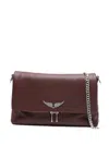 Zadig & Voltaire Rocky Leather Shoulder Bag In Brown