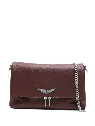 Zadig & Voltaire Rocky Leather Shoulder Bag In Red