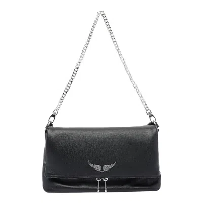 Zadig & Voltaire Rocky Shoulder Bag In Black