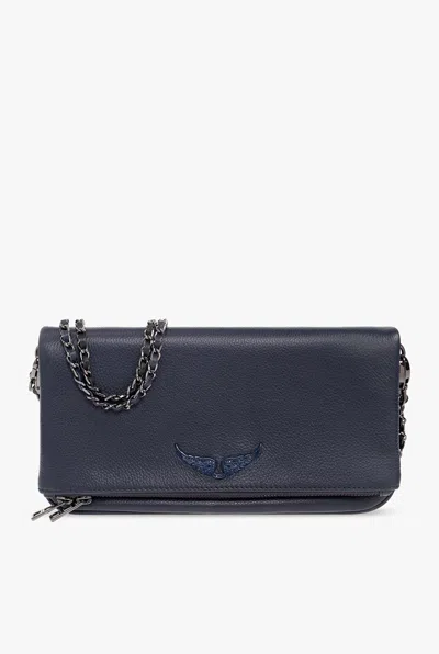 Zadig & Voltaire ‘rocky' Shoulder Bag In Navy Blue