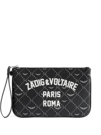 Zadig & Voltaire Roma Logo-print Pouch In Black