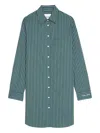 Zadig & Voltaire Womens Emerald Rorning Striped Cotton-poplin Mini Dress In Green